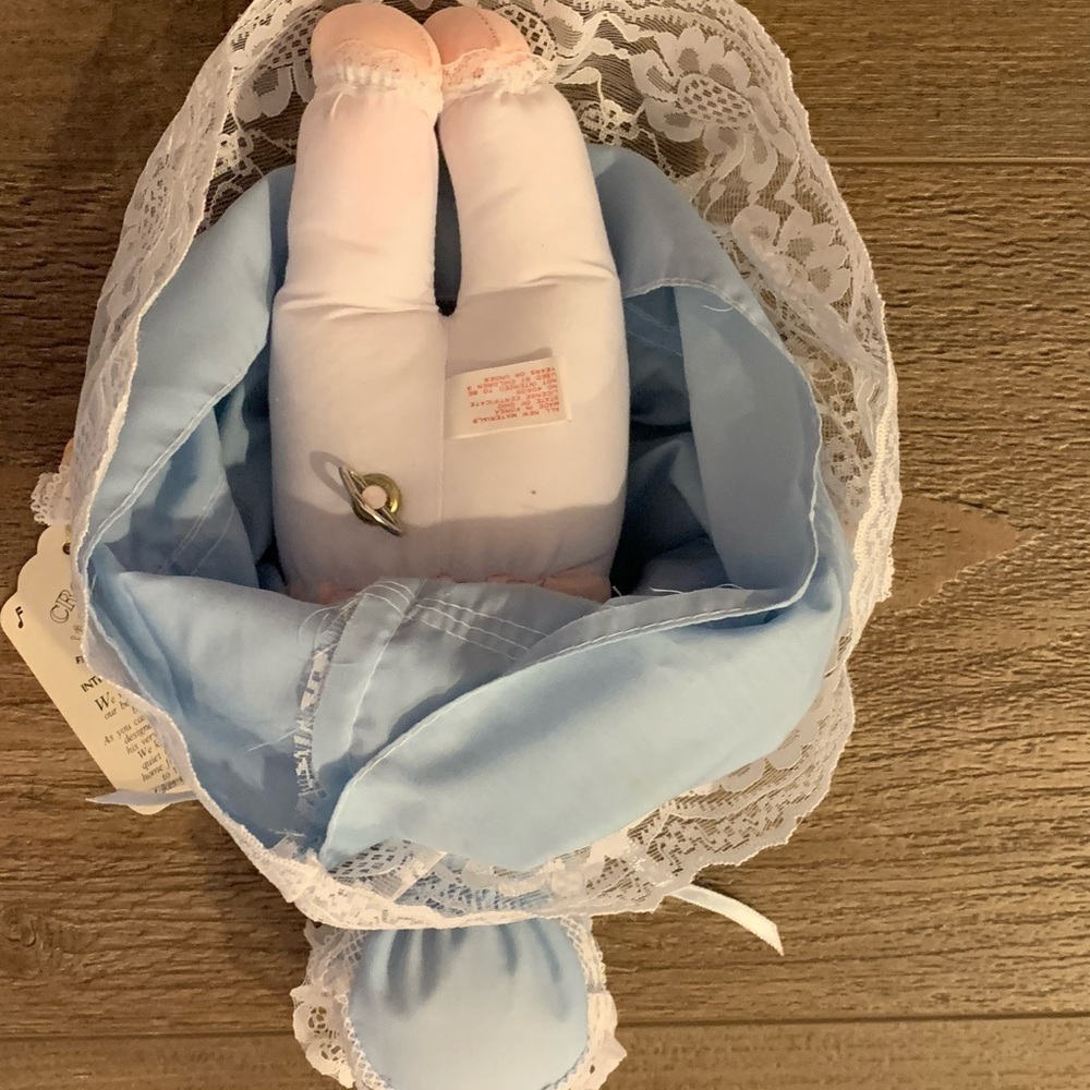 Blue Lace Baby Doll with Bonnet - Picture 9 of 12